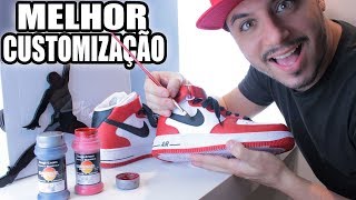 Customização Air Force 1 branco x Air Jordan 1 Chicago [upl. by Onitselec464]