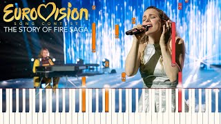 Husavik  Eurovision Song Contest The Story of Fire Saga  Piano Tutorial Synthesia [upl. by Olenolin146]