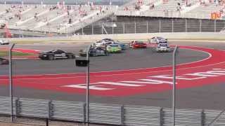 Ferrari Challenge COTA race 2 turn 11 crash [upl. by Nylaf]