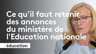 Ce quil faut retenir des annonces du ministère de lEducation nationale [upl. by Frasch]