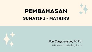 Latihan Soal Matriks Matematika Wajib kelas XI [upl. by Inaej]