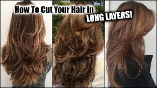 HOW I CUT MY HAIR AT HOME IN LONG LAYERS │ Long Layered Haircut DIY at Home │Updated [upl. by Ettereve531]