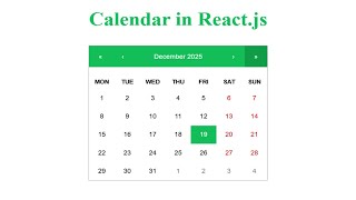 How to Create a Calendar in React JS  StepbyStep Tutorial [upl. by Jb473]