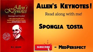 Spongia tosta Allens Keynotes  Read along with me [upl. by Peednam909]