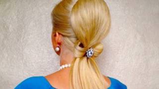 Hair bow wedding updo tutorial Свадебная прическа на длинные волосы [upl. by Bixler]