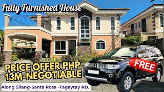 Fully Furnished House and Lot For Sale With Mitsubishi Montero Sport  Verona Silang Cavite [upl. by Darya]