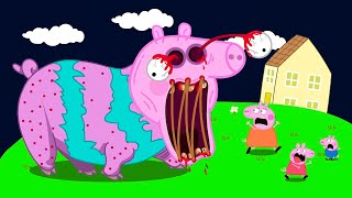 Giant Zombies visits the Peppa Family on the hill 🧟‍♀️🧟‍♀️  Peppa Pig Funny Animation [upl. by Atener]