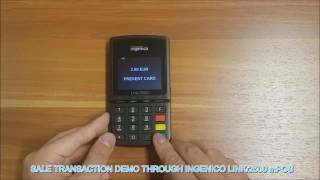 SALE TRANSACTION DEMO THROUGH INGENICO LINK2500 mPOS [upl. by Boesch]