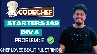 Codechef Starters 149 Div 4  Chef Loves Beautiful Strings  ZXC  Editorial Solution [upl. by Hung9]