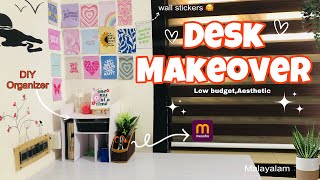 DESK MAKEOVER  BUDGET FRIENDLY  DIY ORGANIZER MEESHO PENHOLDER  MALAYALAM Ansabashajeer [upl. by Fronia33]