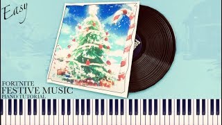 Fortnite  Festive Music Christmas Lobby Theme  Easy Piano Tutorial  Sheets [upl. by Dougal]