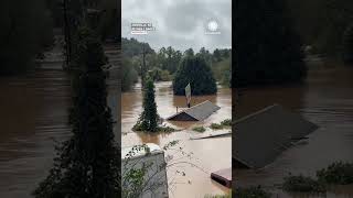 Homes Float by in Extreme Western North Carolina Flooding [upl. by Anividul]