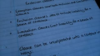 Exclusion clauses  contract law [upl. by Niuqram]