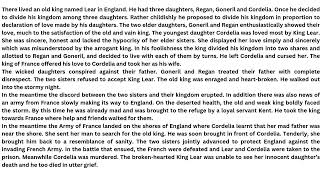 Story Writing  King Lear a tragic hero  SSC HSC story [upl. by Granniah]