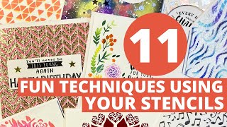 GOT STENCILS I show You 11 EASY Techniques to Use on Your Cards [upl. by Nevsa521]