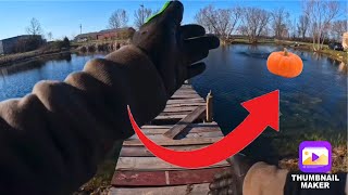 FISHING WITH A PUMPKIN BOBBER FOR LUCK Catfishing Stratogy fishingtip [upl. by Herrod]