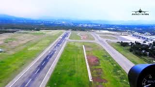 Sobrevolando la pista del Aeropuerto Internacional Palmerola Ingresando por pista 35 y pista 17 [upl. by Kroy]