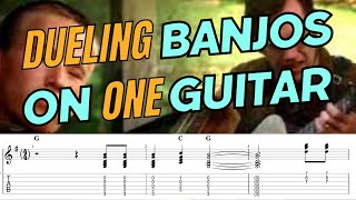 Dueling Banjos Played on One Guitar with TAB [upl. by Adnuahs]