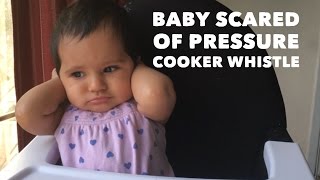 Baby scared of pressure cooker whistle [upl. by Nivart71]