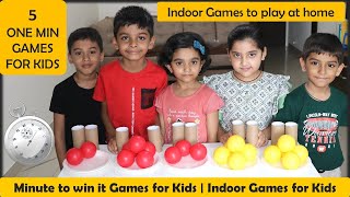 5 One minute games  Indoor games for kids  Children games  Games for Kids to play at home 2024 [upl. by Abdel]