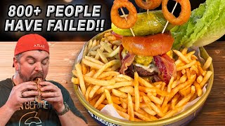 Over 800 People Have Failed Roadhouses quotBig Hossquot Triple Burger Challenge [upl. by Yecnay]