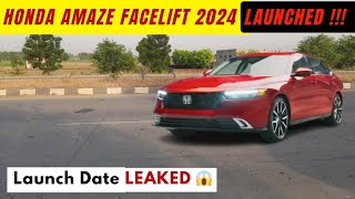 New Honda Amaze Facelift 2024 Launch Date Leaked 😱  Honda Amaze [upl. by Mchenry]