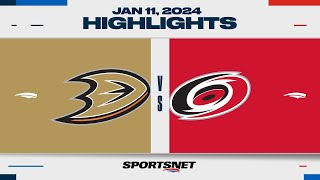 NHL Highlights  Ducks vs Hurricanes  January 11 2024 [upl. by Llertnom845]