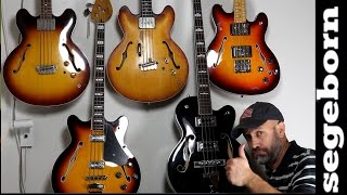 5 Semi Acoustic Basses Comparison Shootout  EB2 Vs Rivoli Vs Starcaster Vs Coronado Vs Gretsch [upl. by Uchida774]