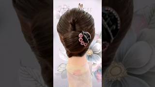 Simple and beautiful updo hairstyle updo hairstyle [upl. by Ivz]