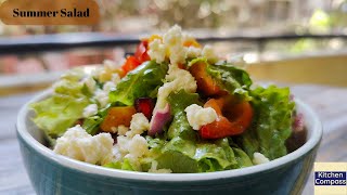 Summer Salad  Vinaigrette Dressing  Healthy Salad  Mango and Pomegranate Salad  Feta Cheese [upl. by Ahsieyt385]