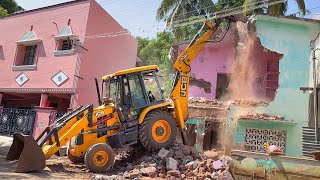 JCB 3DX Breaker Goes to Old House Demolition in Nellai  jcb video [upl. by Heidy]