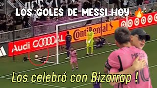 LOS GOLES DE MESSI HOY AL ORLANDO CITY  Los celebró con Bizarrap 🔥 gol de Messi [upl. by O'Doneven329]