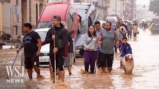 Floods in Spain Kill at Least 70 After Severe Rain  WSJ News [upl. by Ysak]