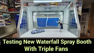 Testing A Waterfall Spray Booth With Triple Fans  Updated Version [upl. by Leahpar850]