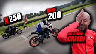 🔥KTM DUKE 200 🆚 PULSAR N250❌ Fullgass Drag Race Cuarto de milla batallas fullgass [upl. by Layap493]