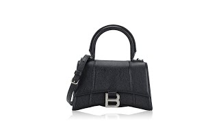 Balenciaga Grained Leather Hourglass XS Top Handle Bag Black [upl. by Quin]