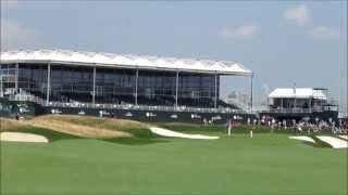 Liberty National Golf Course  views from 18th fairway Freedom Tower Statue of Liberty [upl. by Filahk]