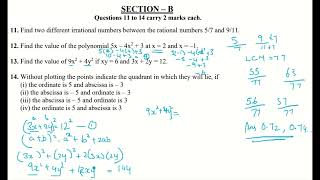 Class 9 Maths CBSE School Mid Term Exam Revision Paper  chapter 1 2 3 4 [upl. by Abigael661]