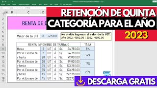 RETENCIÓN DE 5TA CAT 2023  Plantilla Gratis [upl. by Eves615]