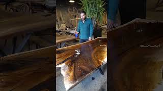 Live Edge Slab Table میز ناهار خوری wood woodworking shortvideo epoxy woodfurniture furniture [upl. by Namyac]