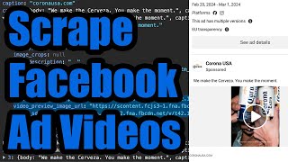 NoCode Facebook Ads Library API Video Downloads Scraping with HAR Files [upl. by Ihtac191]