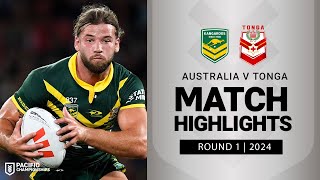 Pacific Championships 2024  Kangaroos v Tonga XIII  Match Highlights [upl. by Ydaf]