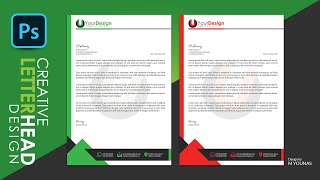 Professional Letterhead Design in Photoshop Tutorial  How to Make Awesome Letterhead Design [upl. by Ardnuaed]