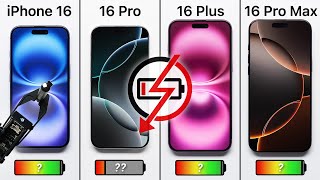 iPhone 16 vs 16 Plus vs 16 Pro vs 16 Pro Max Battery Test [upl. by Tiana]