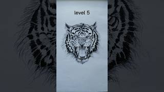 Drawing tiger level 07 👀🐅 tiger drawingtiger tigerdrawing drawing art artist shorts [upl. by Winebaum]