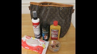 Cleaning a Vintage Louis Vuitton Petite Noe bag  Before and after [upl. by Dagley]