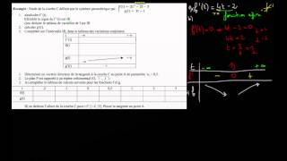 Exemple  1c tableau de variation de f [upl. by Morissa]