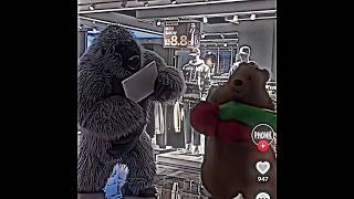 Funny Gorilla and Bear Fight in Shopping Mall 💀💀 4K HDR  edit viral hilarious [upl. by Janiuszck764]