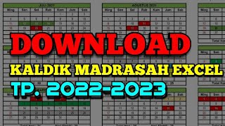 Kalender Pendidikan Madrasah Tahun Pelajaran 20222023 Berbentuk Excel Download Kaldik Madrasah [upl. by Chard]