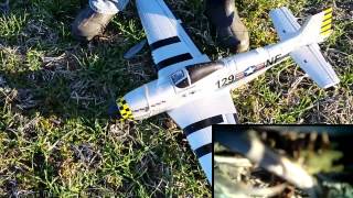 Harbor Freight P51 Mustang RC Airplane Crash on Board Video Camera [upl. by Caniff1]